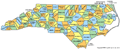 North Carolina County Map